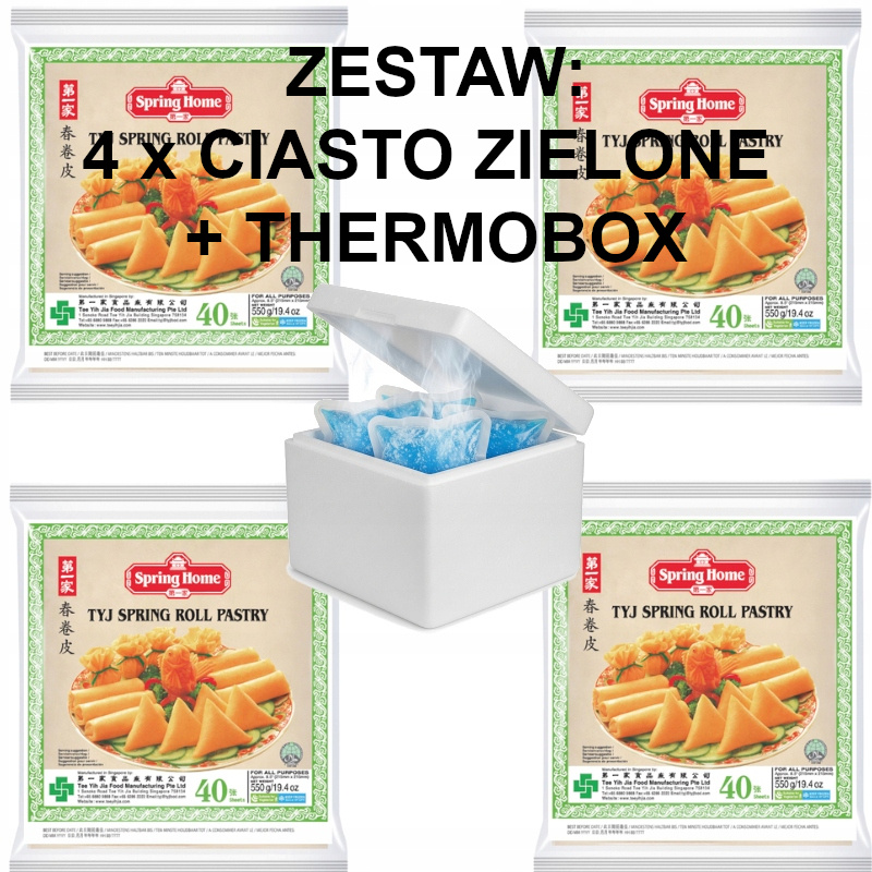 4x Ciasto na tajskie sajgonki 550g thermobox z wkładami żelowymi
