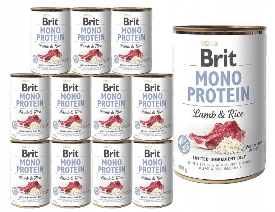 Levně Brit Mono Protein Lamb&Rice vlhké krmivo Jehněčí s rýží 12x400 g