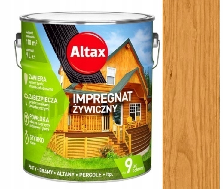 Altax Impregnat Żywiczny Do Drewna 9L Pinia