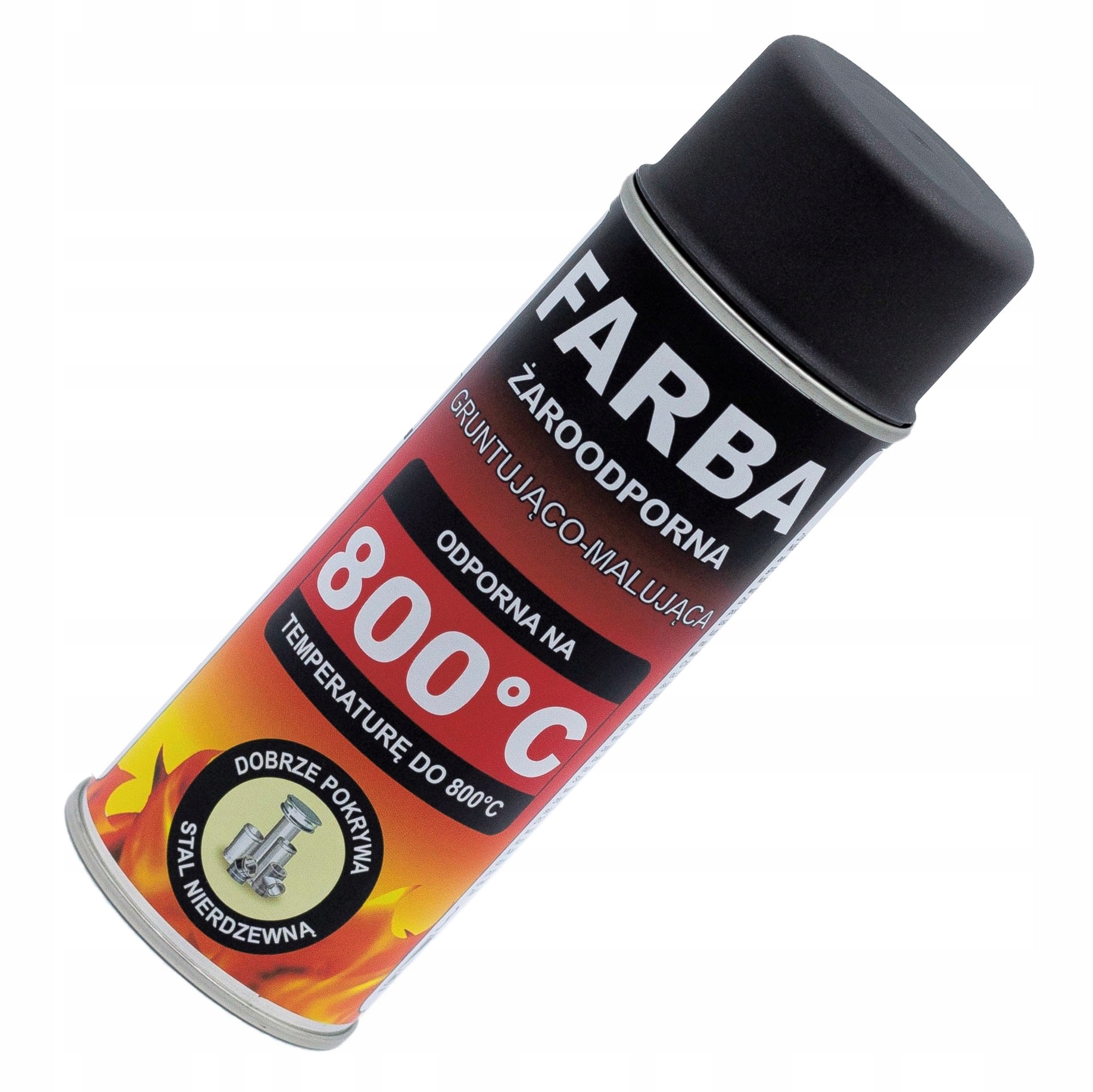 Farba Spray Żaroodporna Hansa Czarny Antracyt 800°