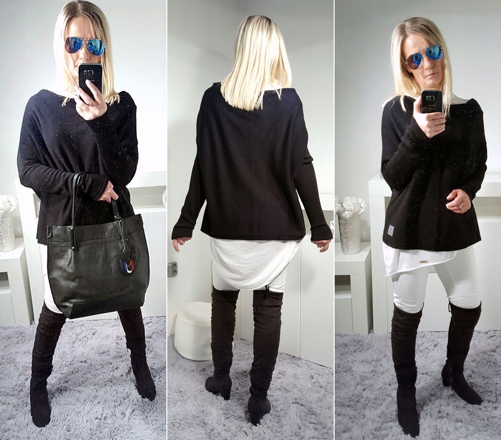 

Sweterek Oversize Tunika Sweter Wool Odkryte Ramię