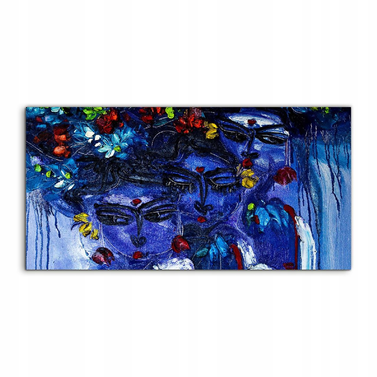 Fotoobraz akryl 120x60 závesný Kvety India Ľudia