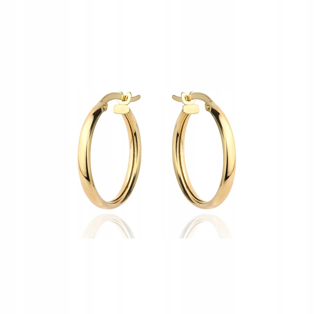 Náušnice Zlaté 585 Kolečka Anglické Zapínání 17 MM Hmotnost 0,97 G Klasické