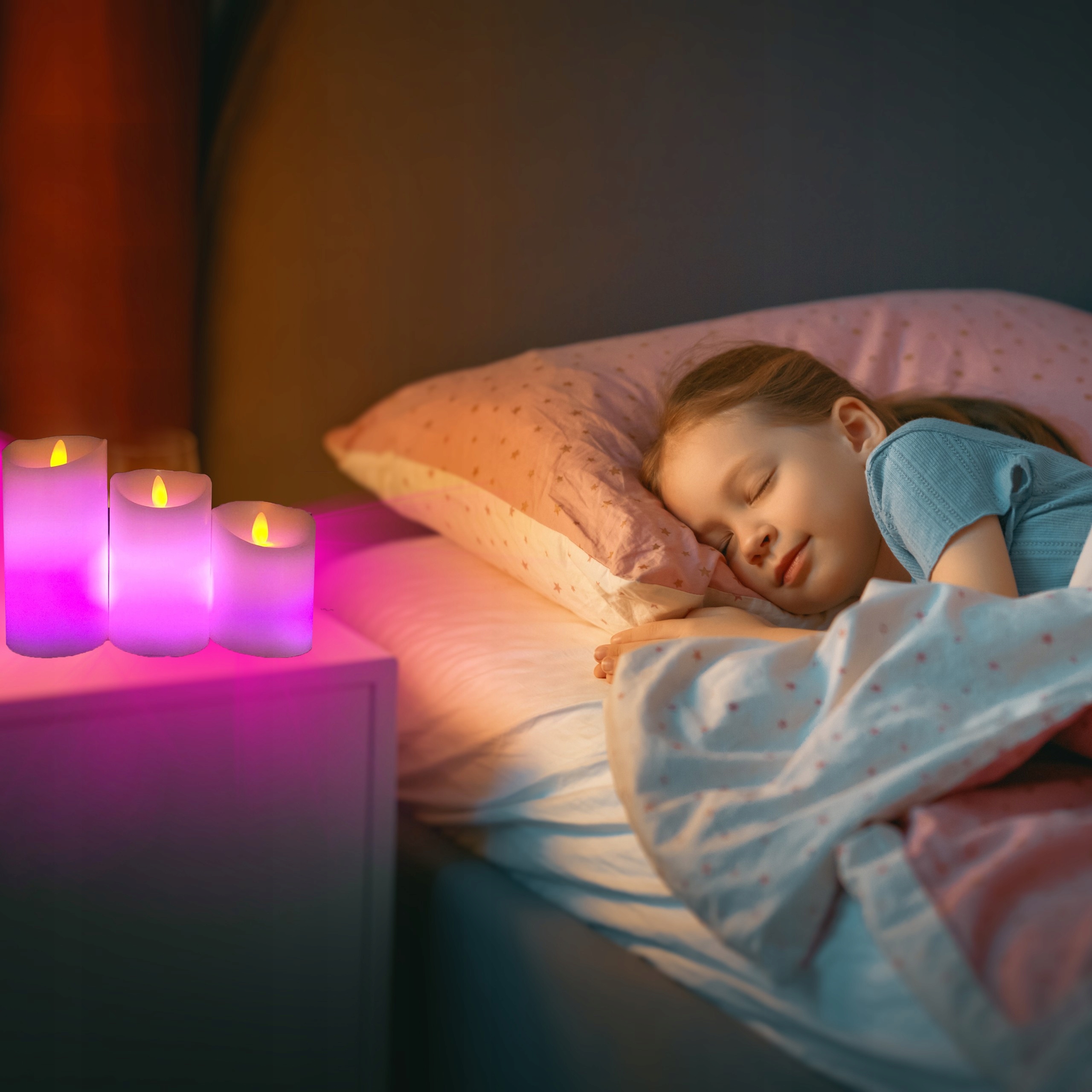 ŚWIECE LED RGB KOLOROWE ŚWIECZKI NA PILOT ZESTAW Liczba knotów 3 szt.