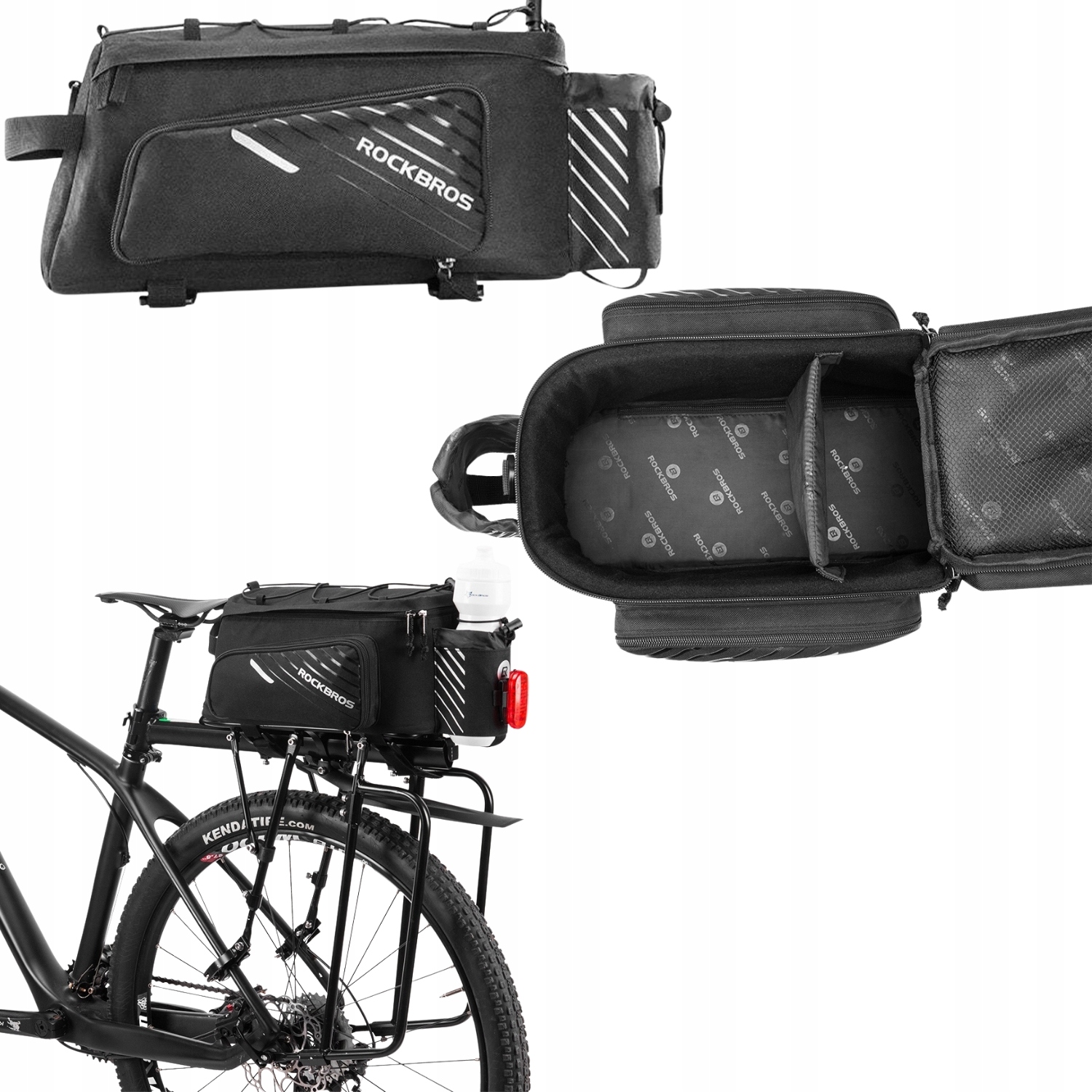 Torba Rowerowa Sakwa Na Bagażnik Wodoodporna 12L Duża Odblask Rockbros