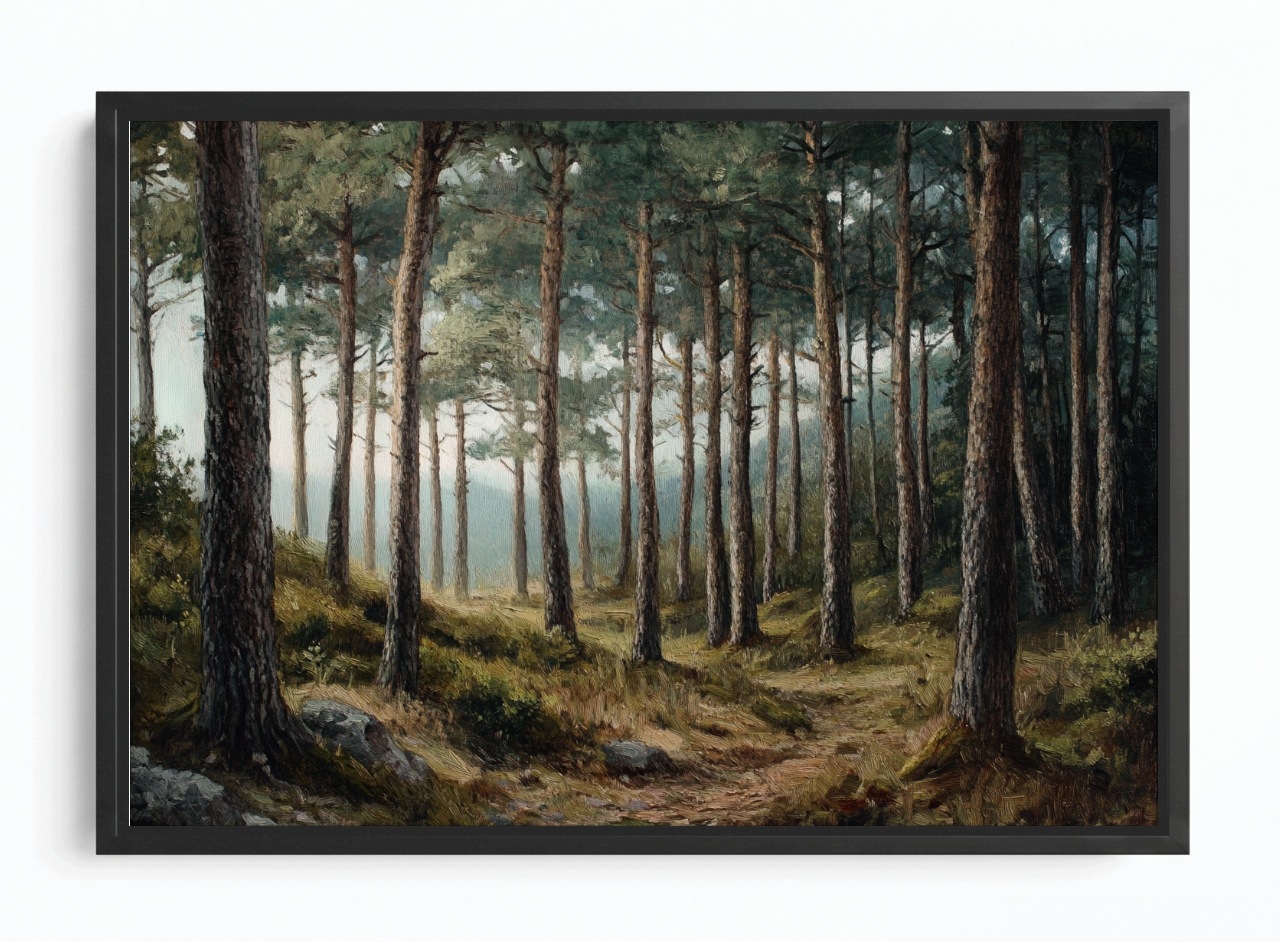 Obraz Rám Americký Box Krajina Příroda Les Stromy Cesta Stezka Pohled 60x40