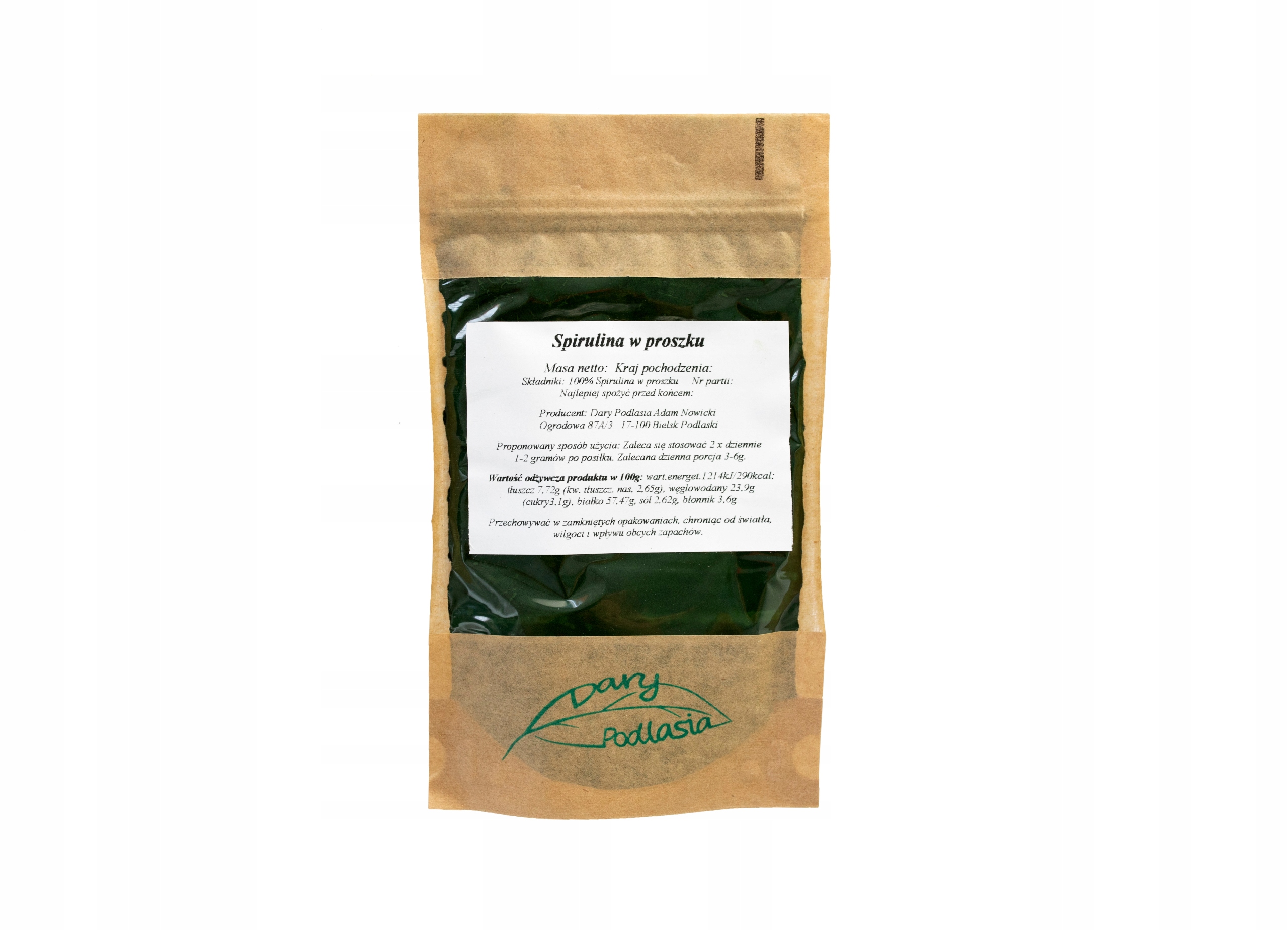 

Spirulina proszek Algi morskie 1000g-Dary Podlasia