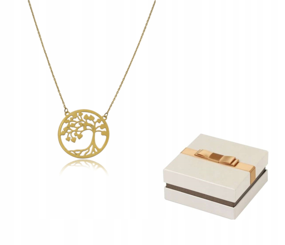 Zlato 585 Zlatý náhrdelník Velké stromy štěstí 14 karátů ZN20