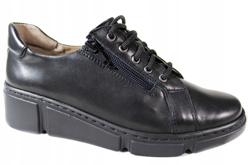Polobotky Wasak 0681 VEL.40 Kůže Černá Lico