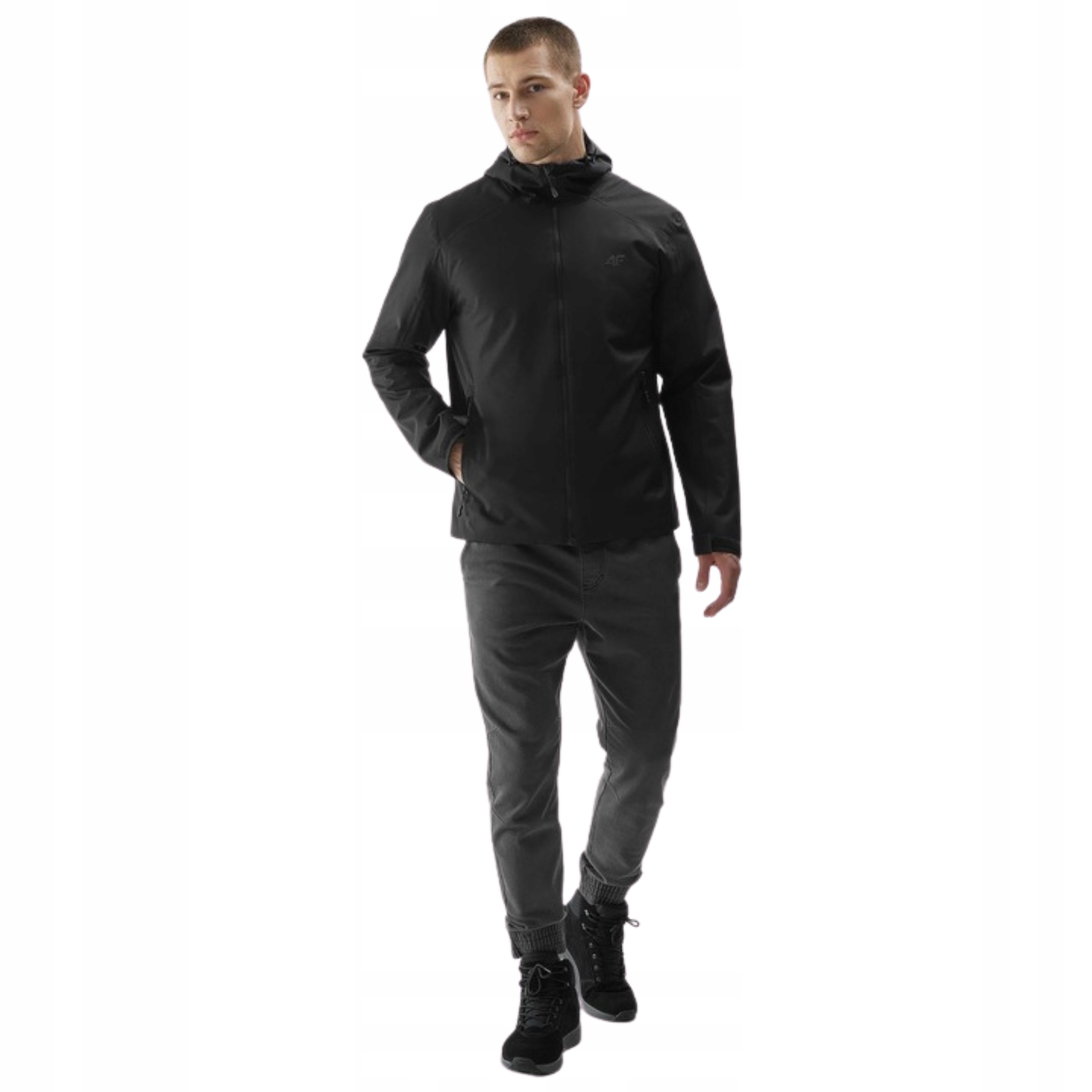 4F KURTKA MĘSKA SOFTSHELL ZIMOWA PRZECIWDESZCZOWA Z KAPTUREM MEMBRANA 5000 Kolekcja Tactical