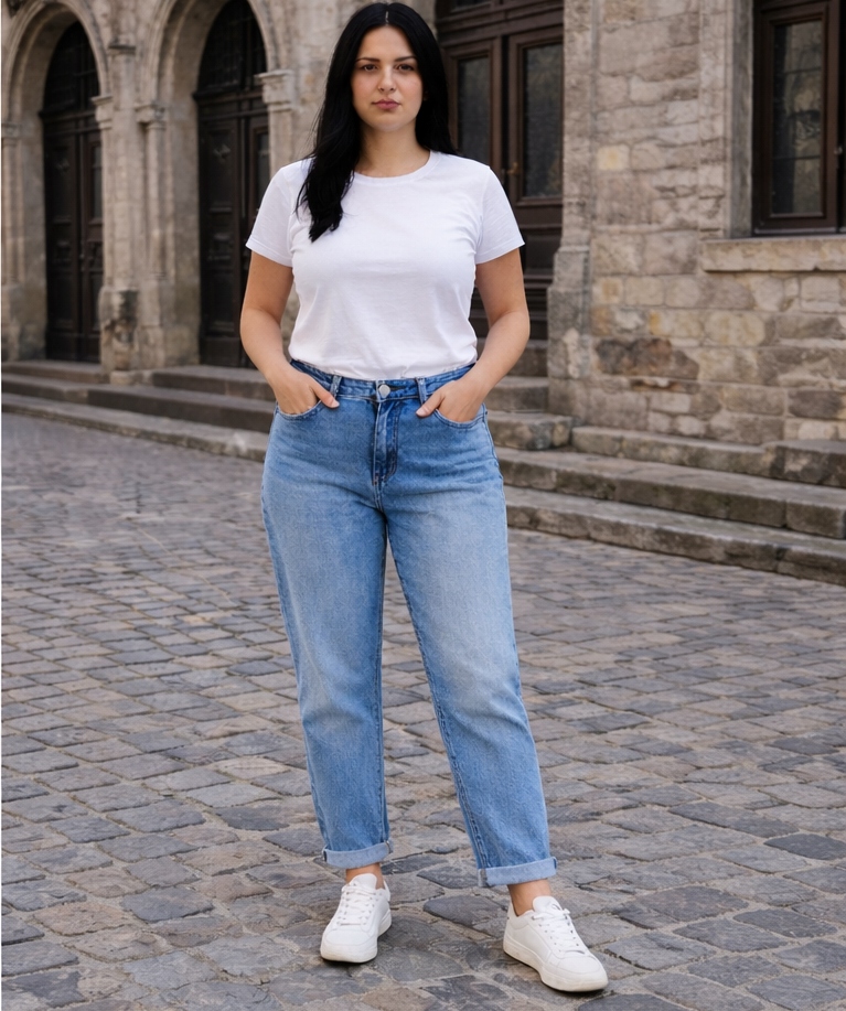 dámské boyfriend džínové kalhoty Uiuj velké velikosti velikost 32