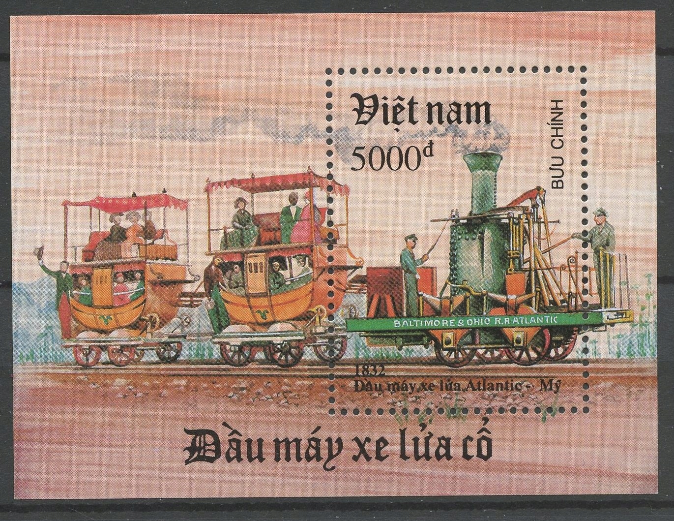 Wietnam** Mi. Blok 88 Kolejnictwo