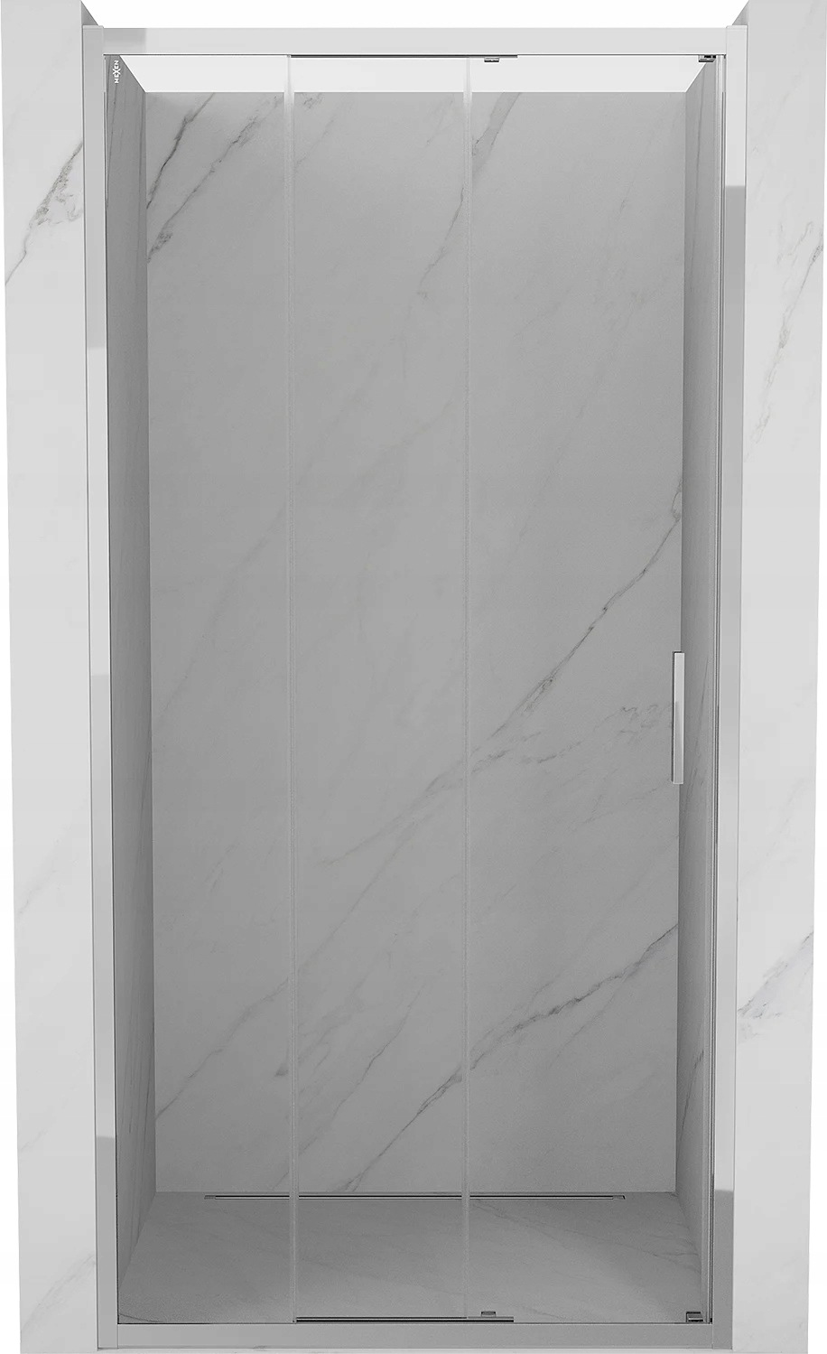 Drzwi prysznicowe przesuwne 85 wnękowe Mexen Exo-3S EasyClean chrom