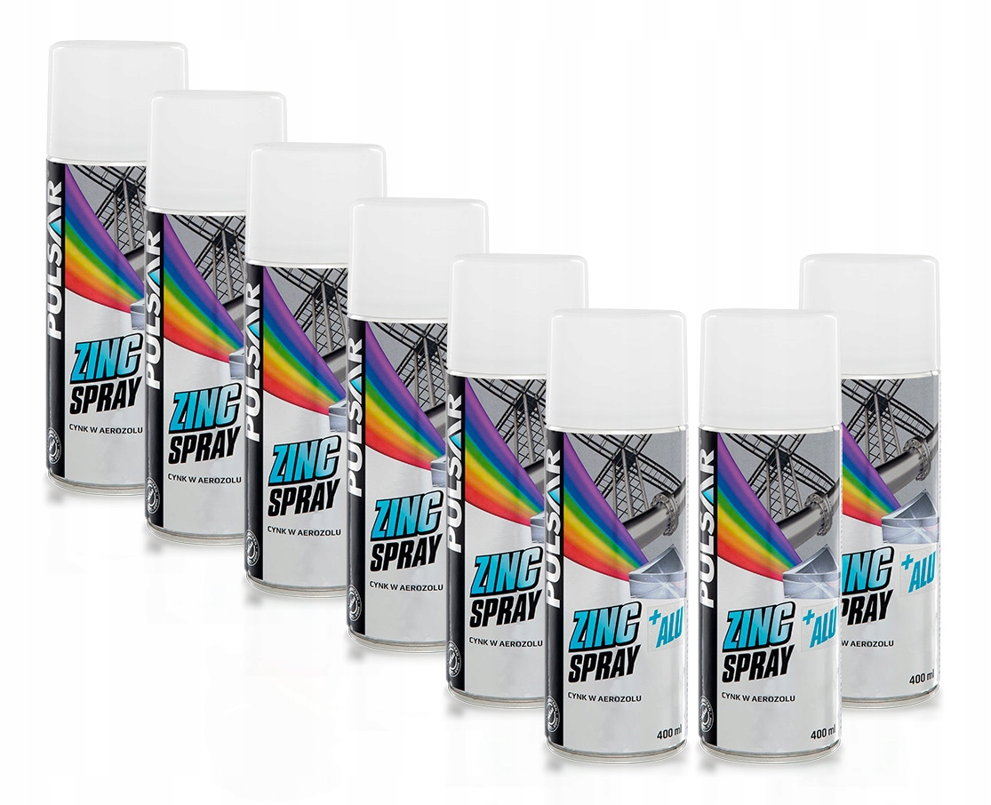 PULSAR цинк + алюміній спрей цинк 400 мл x8