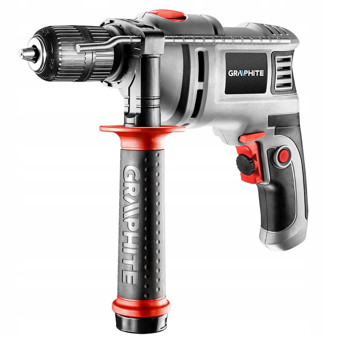 GRAPHITE WIERTARKA UDAROWA 550W UCHWYT 13mm +10 WIERTEŁ WALIZKA 58G735 Marka Graphite