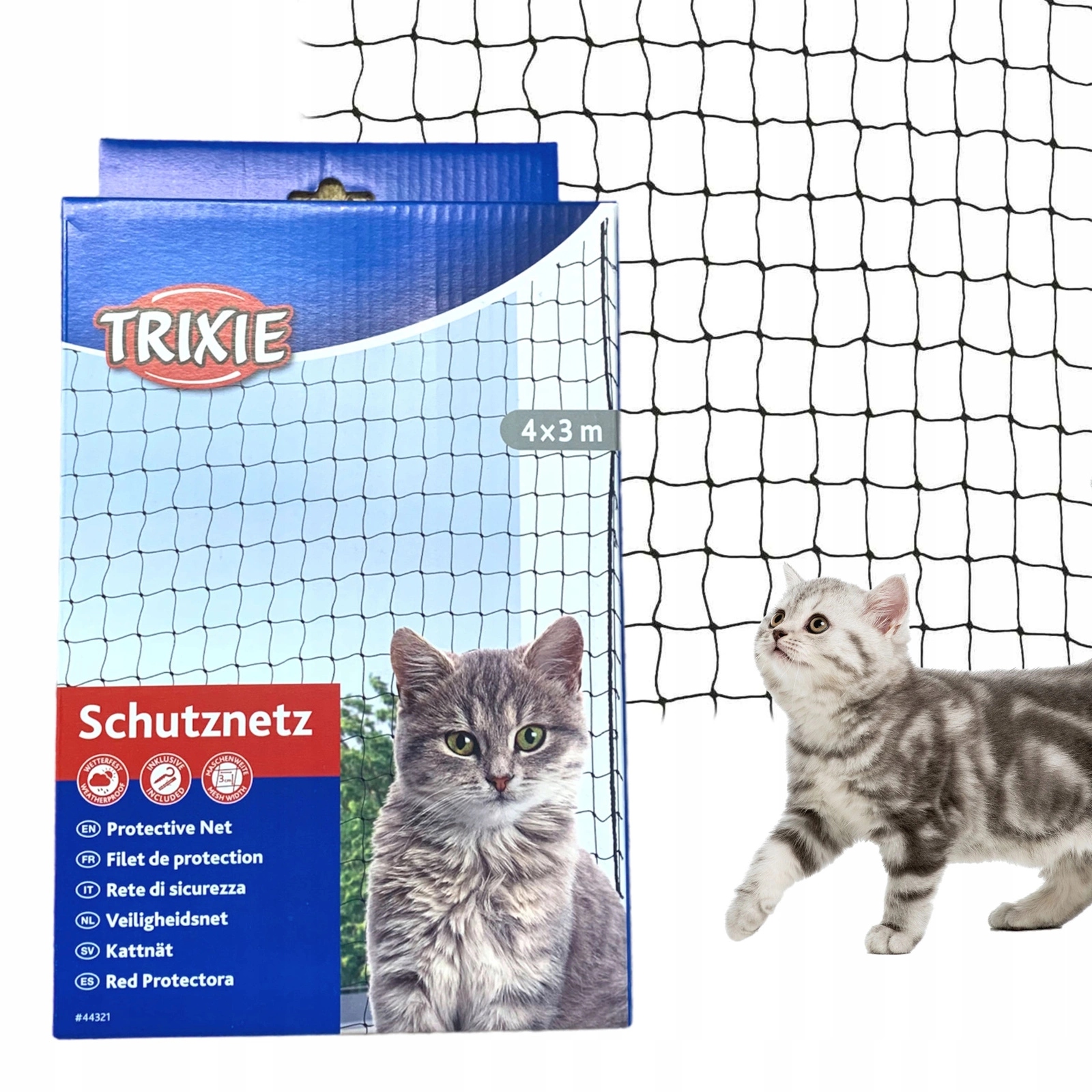 Ochranná síť na balkon pro kočky Trixie 4 x 3 m