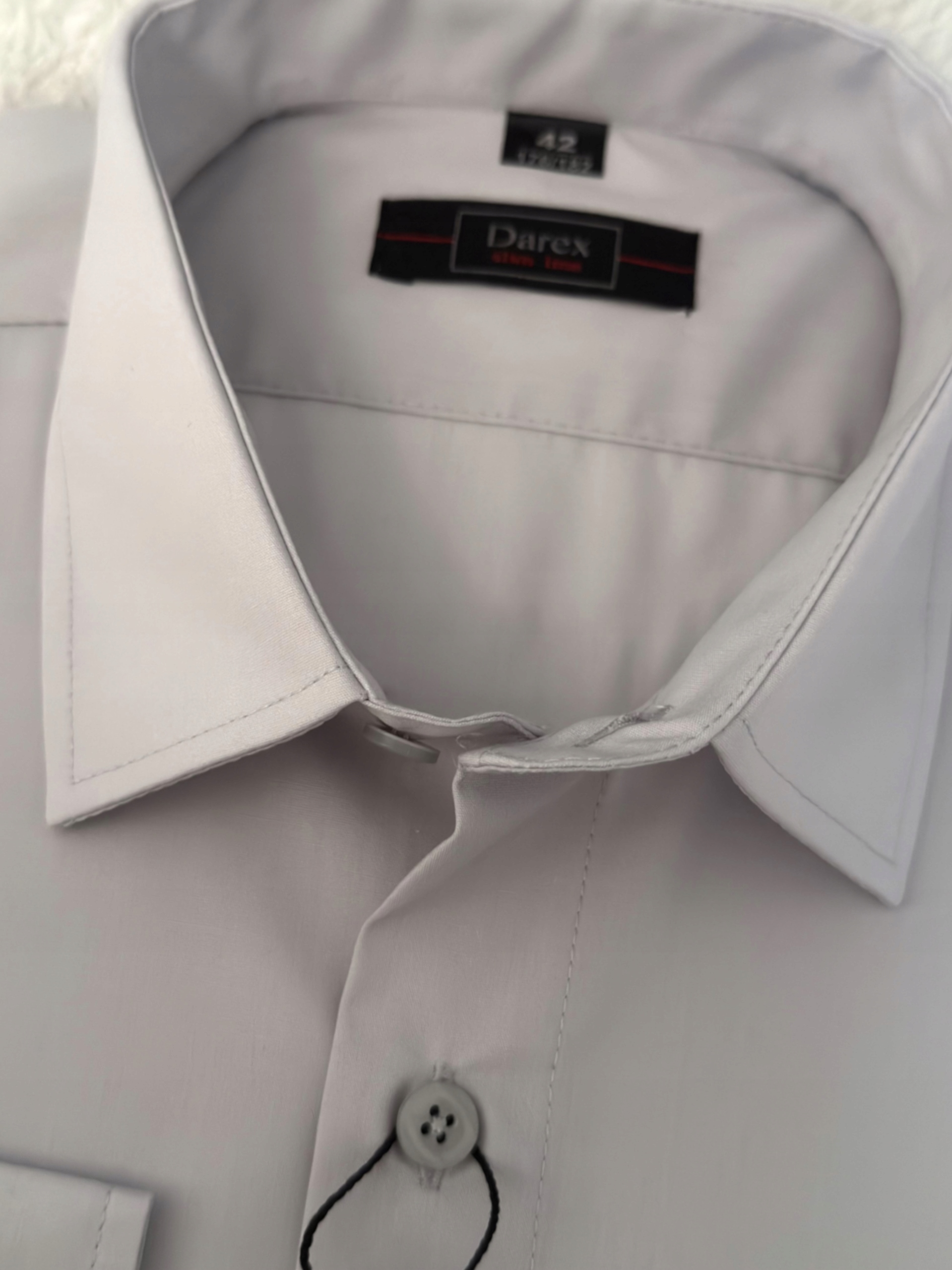 Darex pánská košile popelavá s kapsou regular dlouhý rukáv 44 182/188