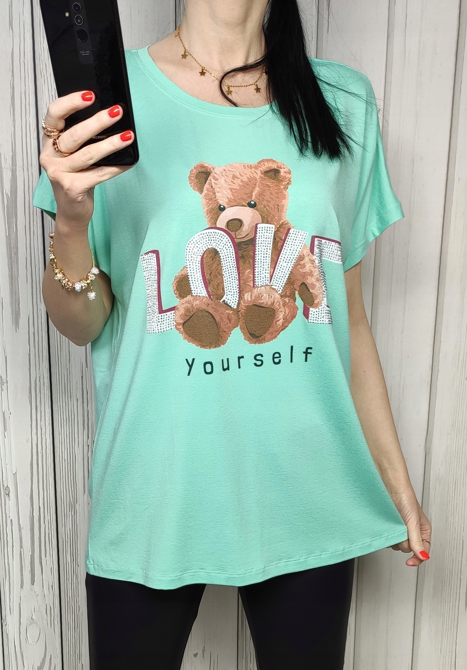 TUNIKA OVERSIZE WISKOZA "MISIU" DŻETY 40-42 WAWA Rozmiar XL