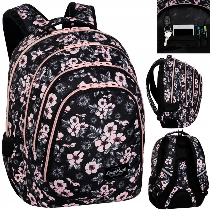Coolpack Drafter Pojemny Plecak Szkolny Młodzieżowy Dziewczęcy Helen Kwiaty
