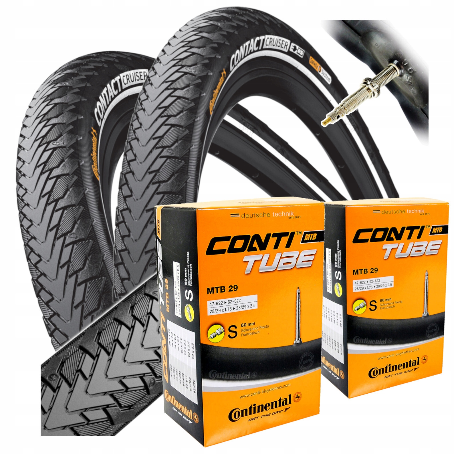 Pneumatiky duše Continental Contact Cruiser 28 x 2,2" 55-622 Set Na 2 Kola