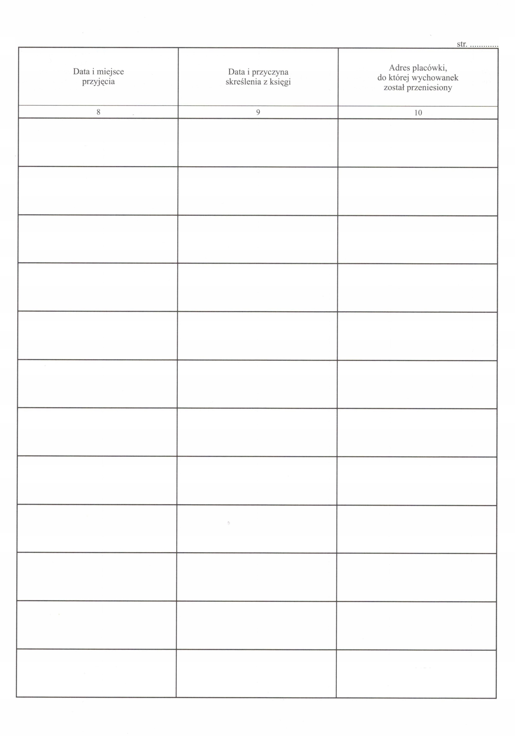 Księga wychowanków A4 100 kartek Rodzaj inny