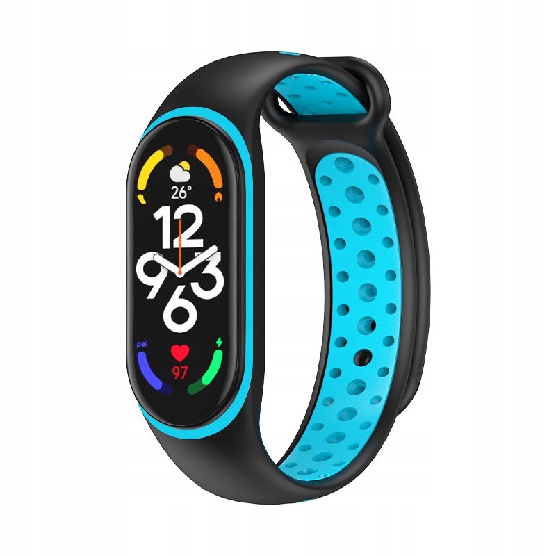 

Opaska Perforowana Do MI Band 7/6/5 Black-blue