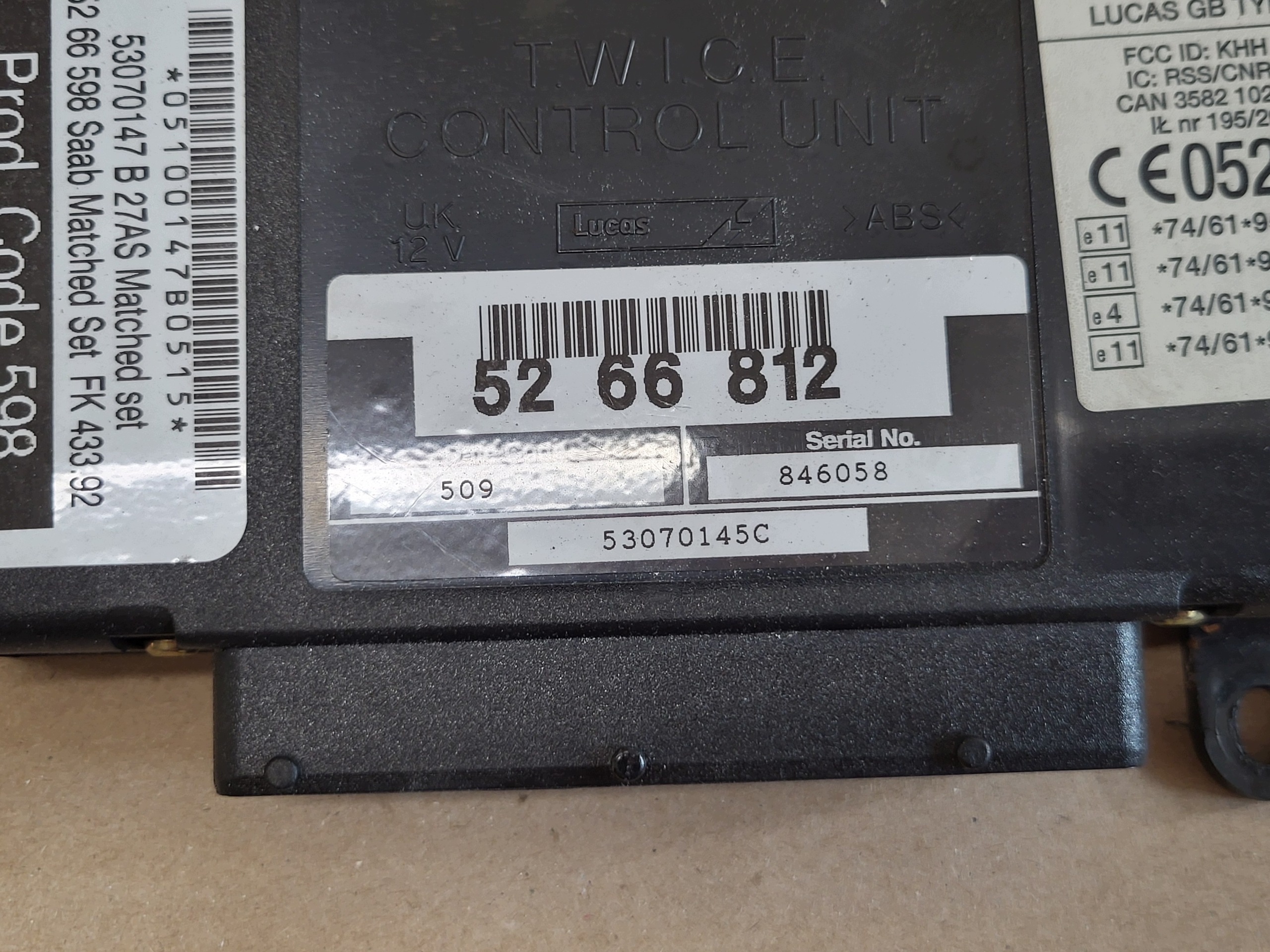 comfort control unit control unit computer SAAB 9-5 FACELIFT 2004 5266812 53070145C