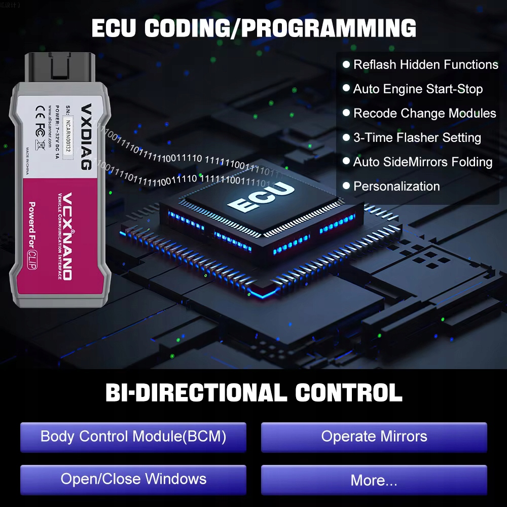 Interfejs VXDIAG VCX NANO RENAULT DACIA J2534 CAN CLIP OBD — zdjęcie 4