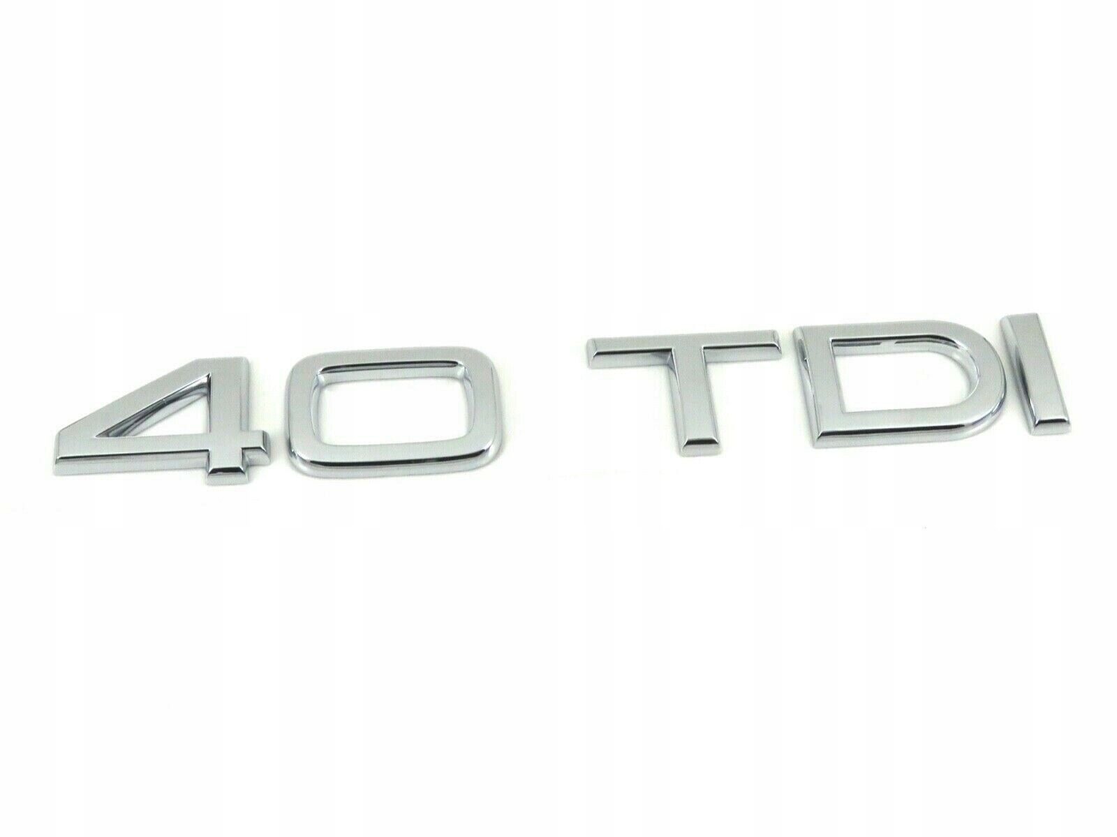 Emblemat Znaczek Audi Na Tył Klapę 40TDI 40 Tdi Nowy Srebrny Chrom Napis