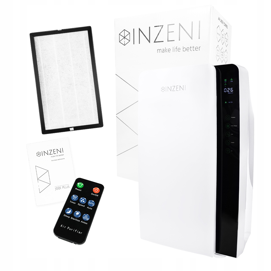 Čistička vzduchu Inzeni J001 180m3 ionizace Uv lampa časovač dálkové ovládání