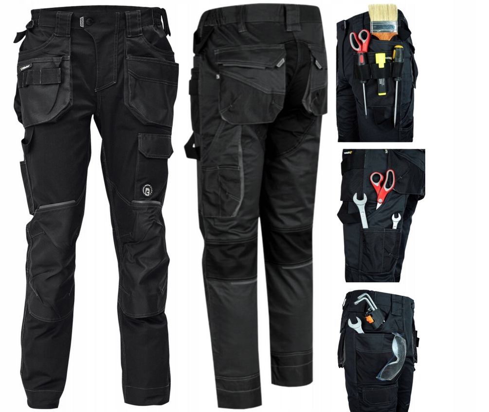 Spodnie robocze długie Cerva Dayboro czarne r. 48 elastyczne, nowoczesne