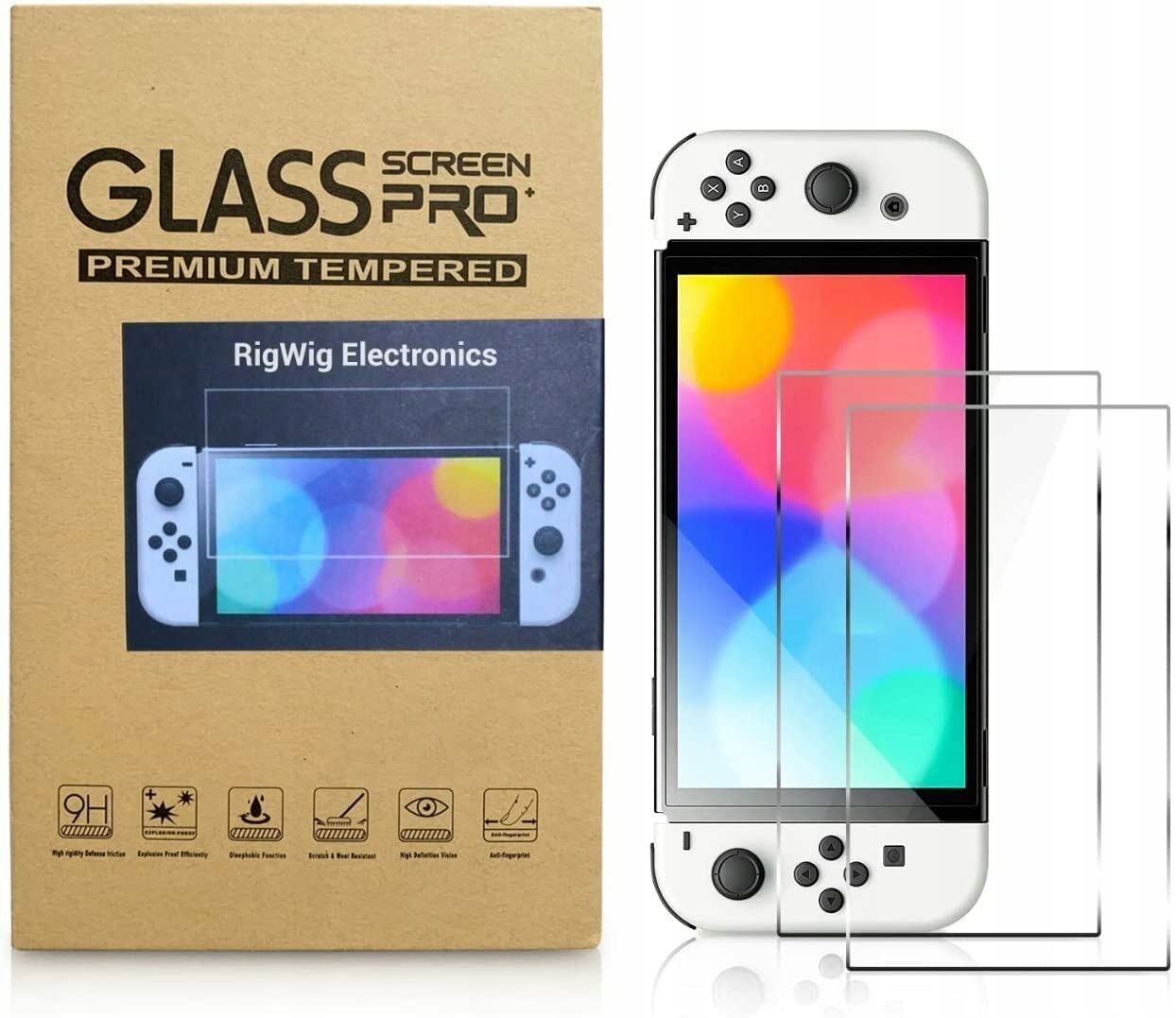 Szkło hartowane do konsoli Nintendo Switch OLED model 7 cali - 2 szt.
