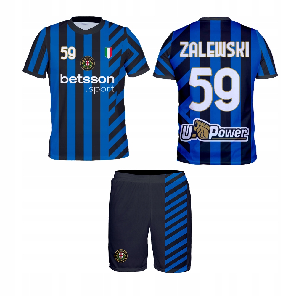 Zalewski Inter strój komplet koszulka spodenki rozmiar 152