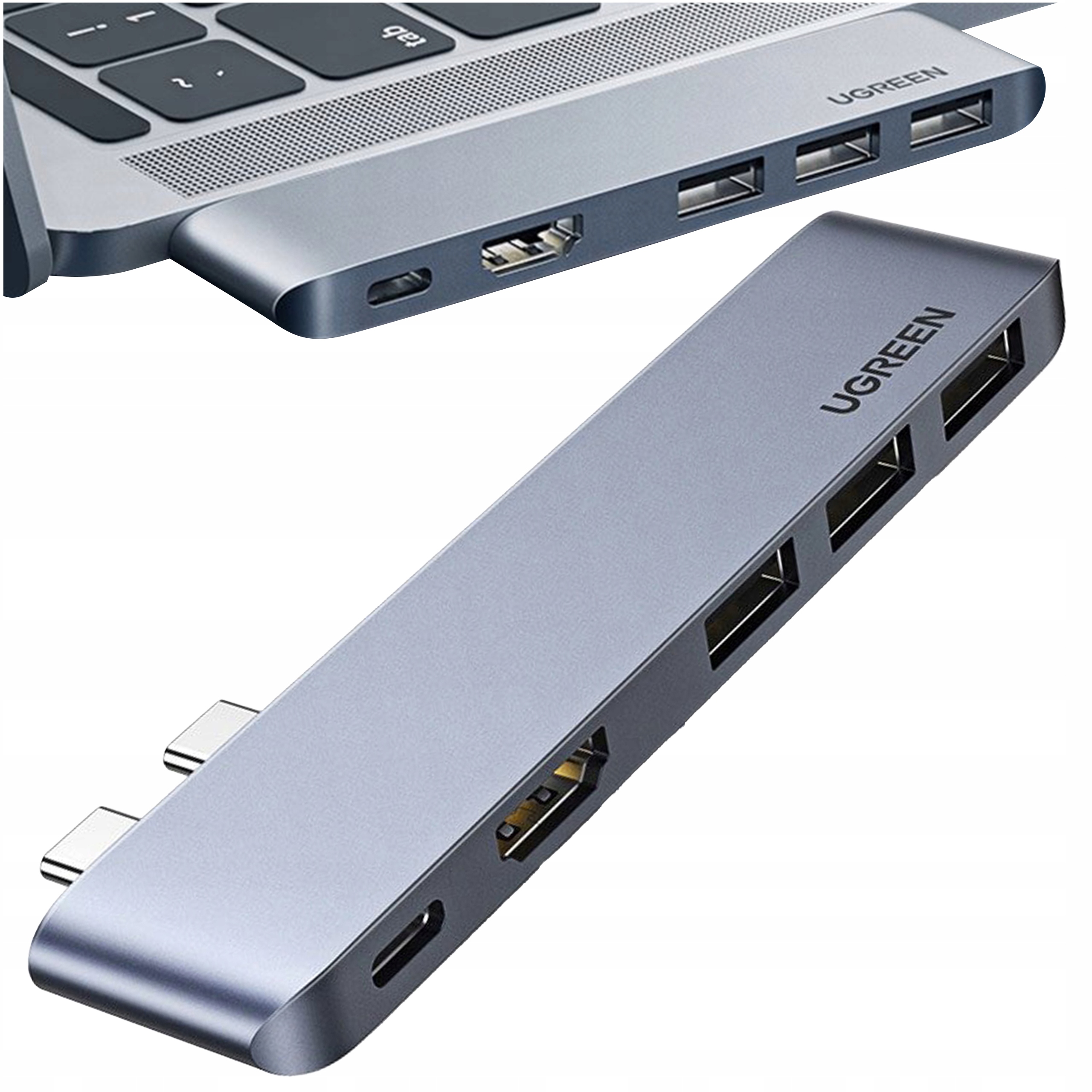 Ugreen Adaptér 2XUSB-C Na 3X Usb 3.0 Hdmi Multifunkční