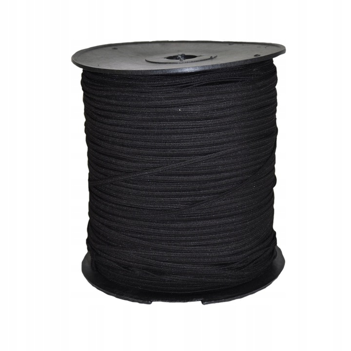 Gumka czarna płaska dziana do maseczek 4mm 1mb