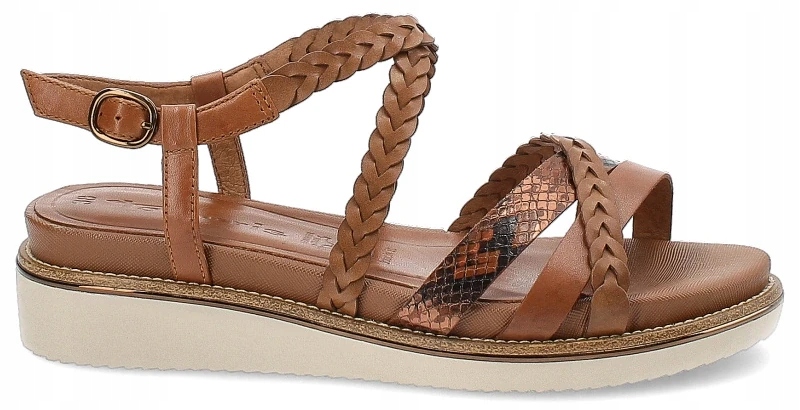 Dámské Sandály Na Platformě Hnědé Kožené Pohodlné Měkké Tamaris 41