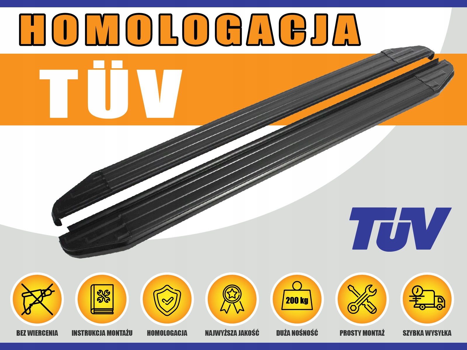 Stopnie boczne VW Amarok 2016-2022 orurowanie TUV Stan opakowania oryginalne