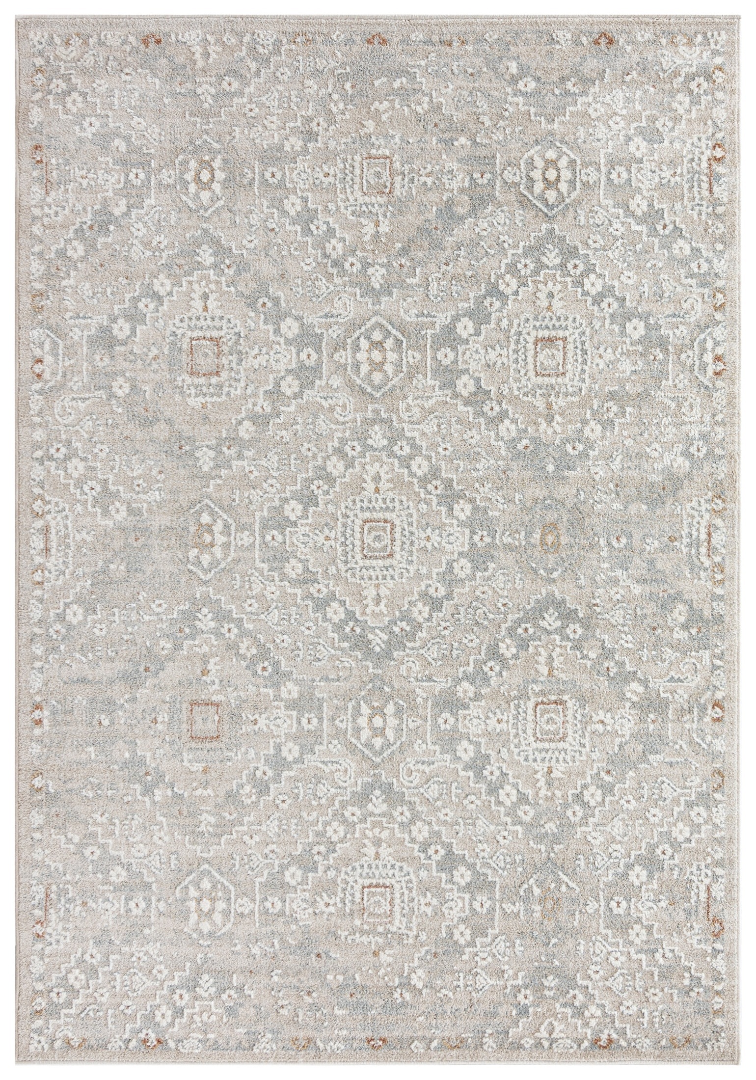 Koberec do obývacího pokoje béžový 120x170 cm geometrický boho s měkkým krátkým vlasem