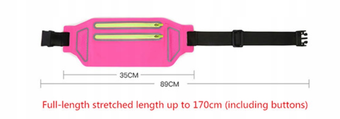 SASZETKA PAS NA BIODRA DO BIEGANIA NEONOWY ZIELONY Marka inna
