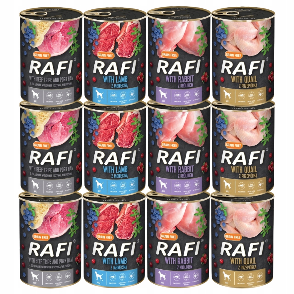 Levně Dolina Noteci Rafi mix chutí moka krmivo pro psa 12x400g