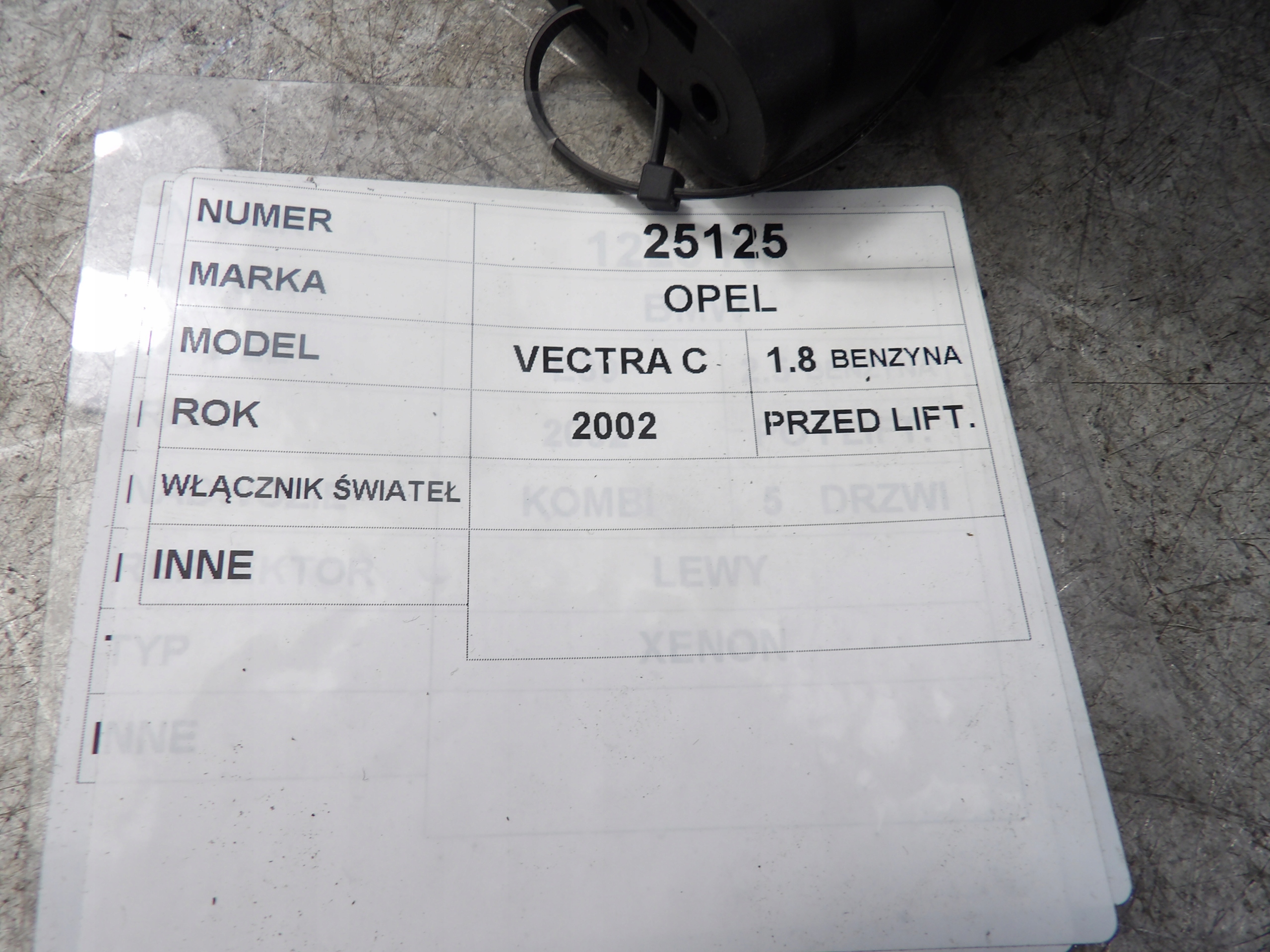 Opel Vectra C interruttore luci 1,8B