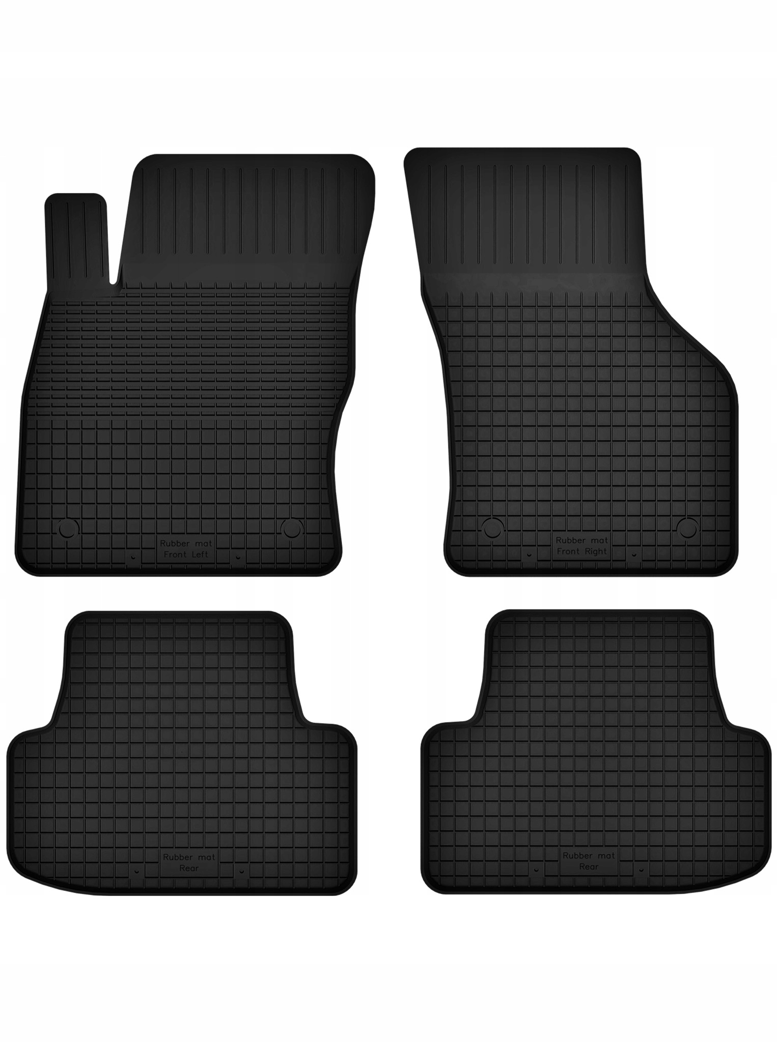 Dywaniki Samochodowe Gumowe Komplet do Seat Leon III Korytkowe Czarne