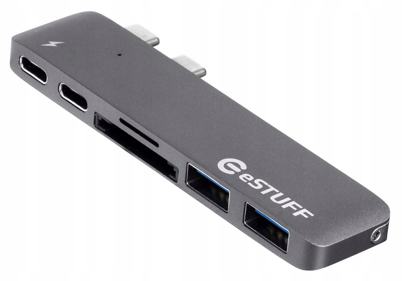 eSTUFF Usb-c Hub Pro zasouvací do slotu, šedý
