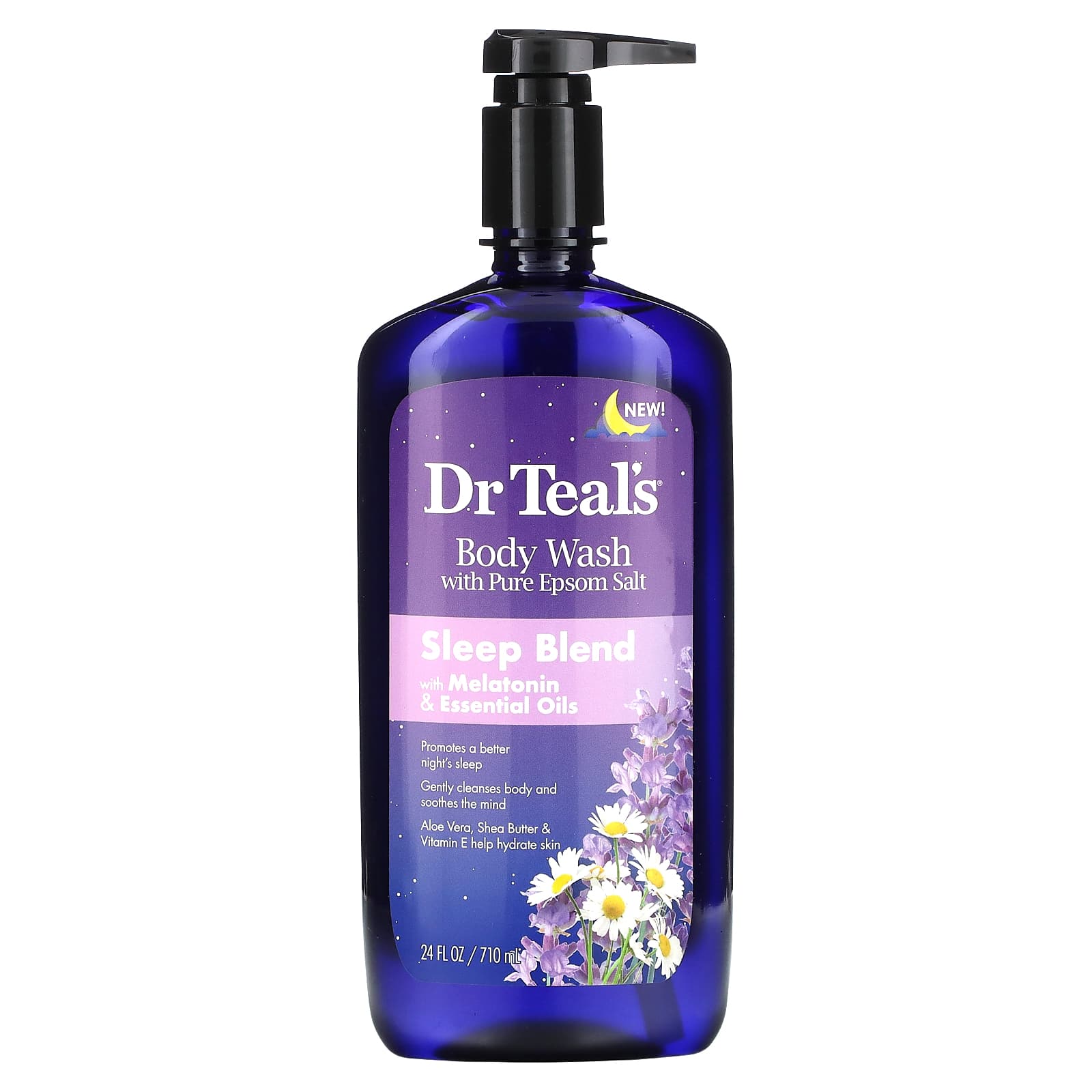 Dr. Teal's, Gel na mytí těla s čistou Epsomskou solí, směs na spaní, 710 m