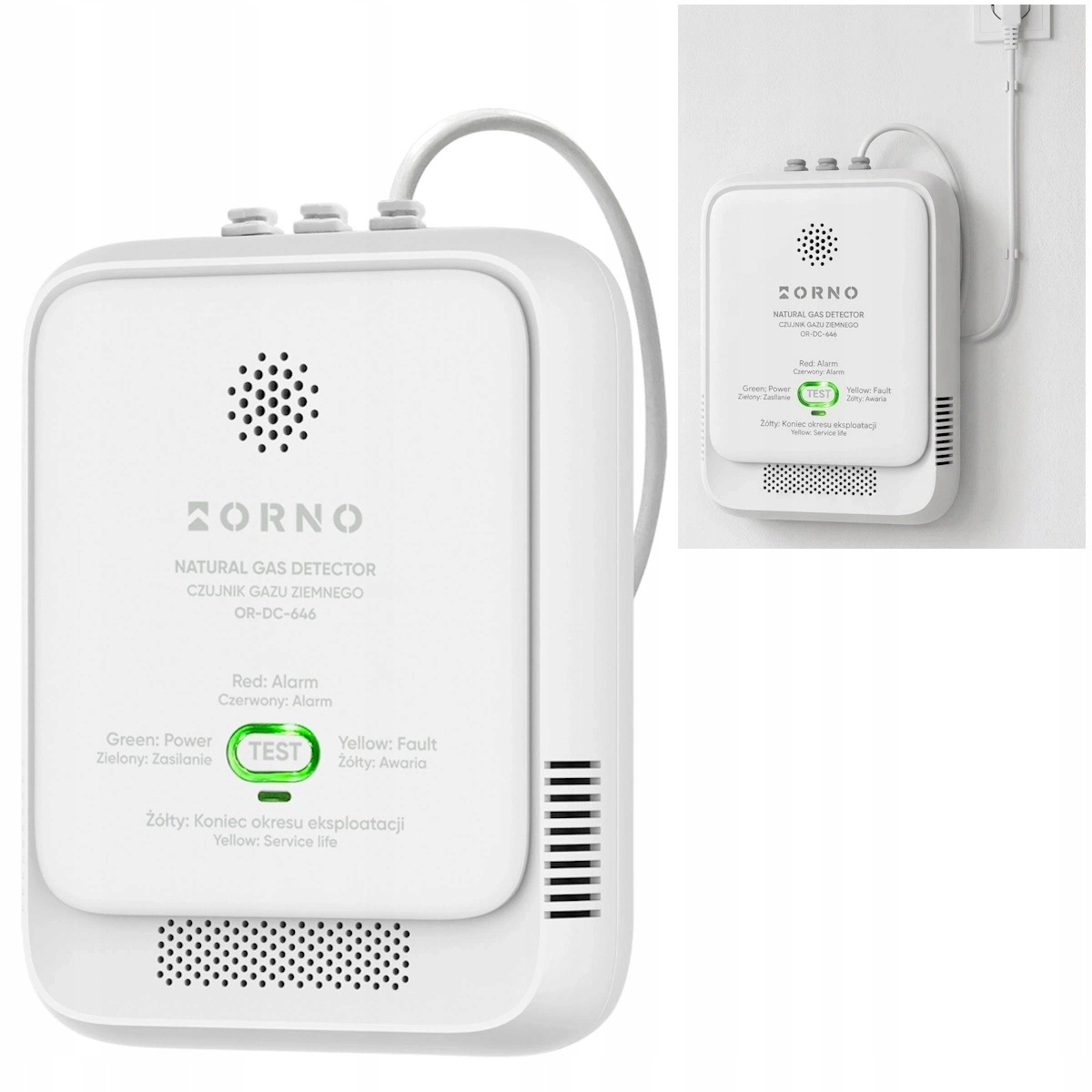 Orno Detektor Detektor plynu CH4 Na omítku Kabelový 230 V Ac IP20