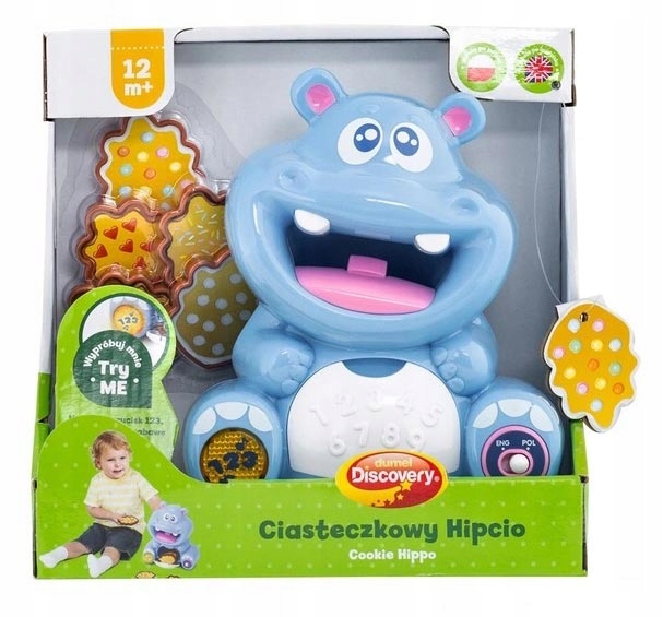 CIASTECZKOWY HIPCIO Interaktywna ZABAWKA EDUKACYJNA UCZY LICZY PL EN DUMEL