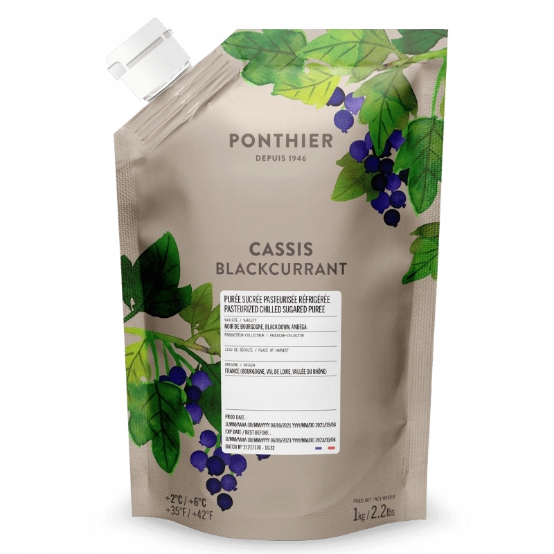 Levně Pyré Černý rybíz Ponthier 1 kg