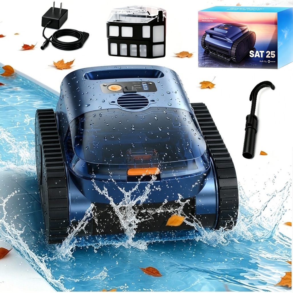 Robot do czyszczenia basenu dno ściany bezprzewodowy Seauto SAT25 +4L Filtr