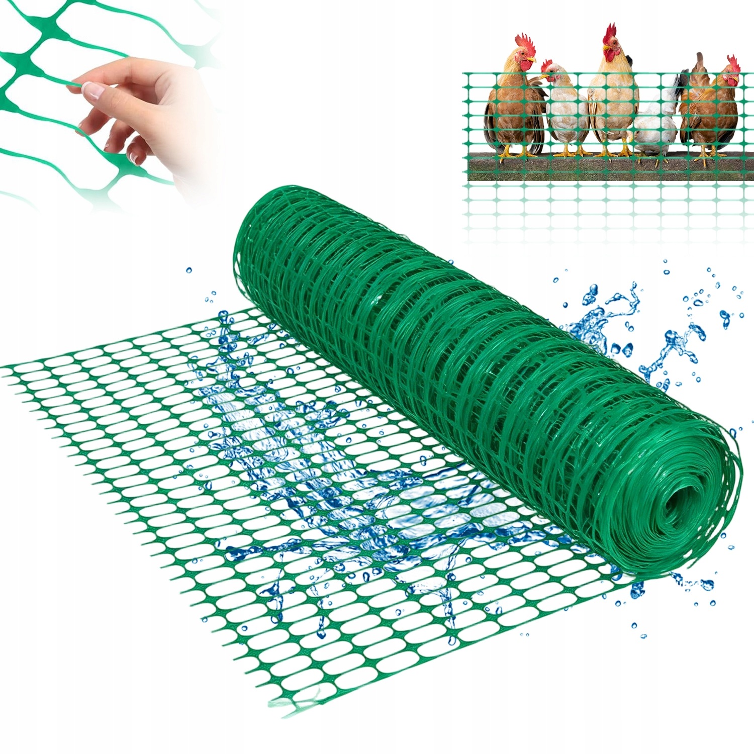 Plastová Plotová Síť 30 M Pro Drůbež Do Zahrady, Očko 65X35 MM, Pevná