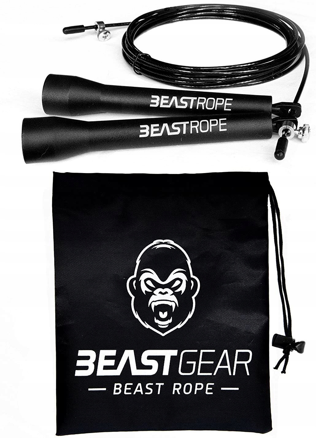 Skakanka do treningu Beast Gear bokserska crossfit fitnes czarna regulowana